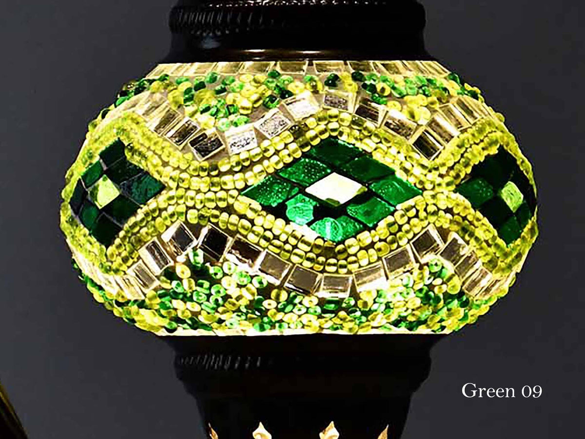Turkish Mosaic Glass Shade Patterns and Colours Lighting Sydney Grand Bazaar Green 09 