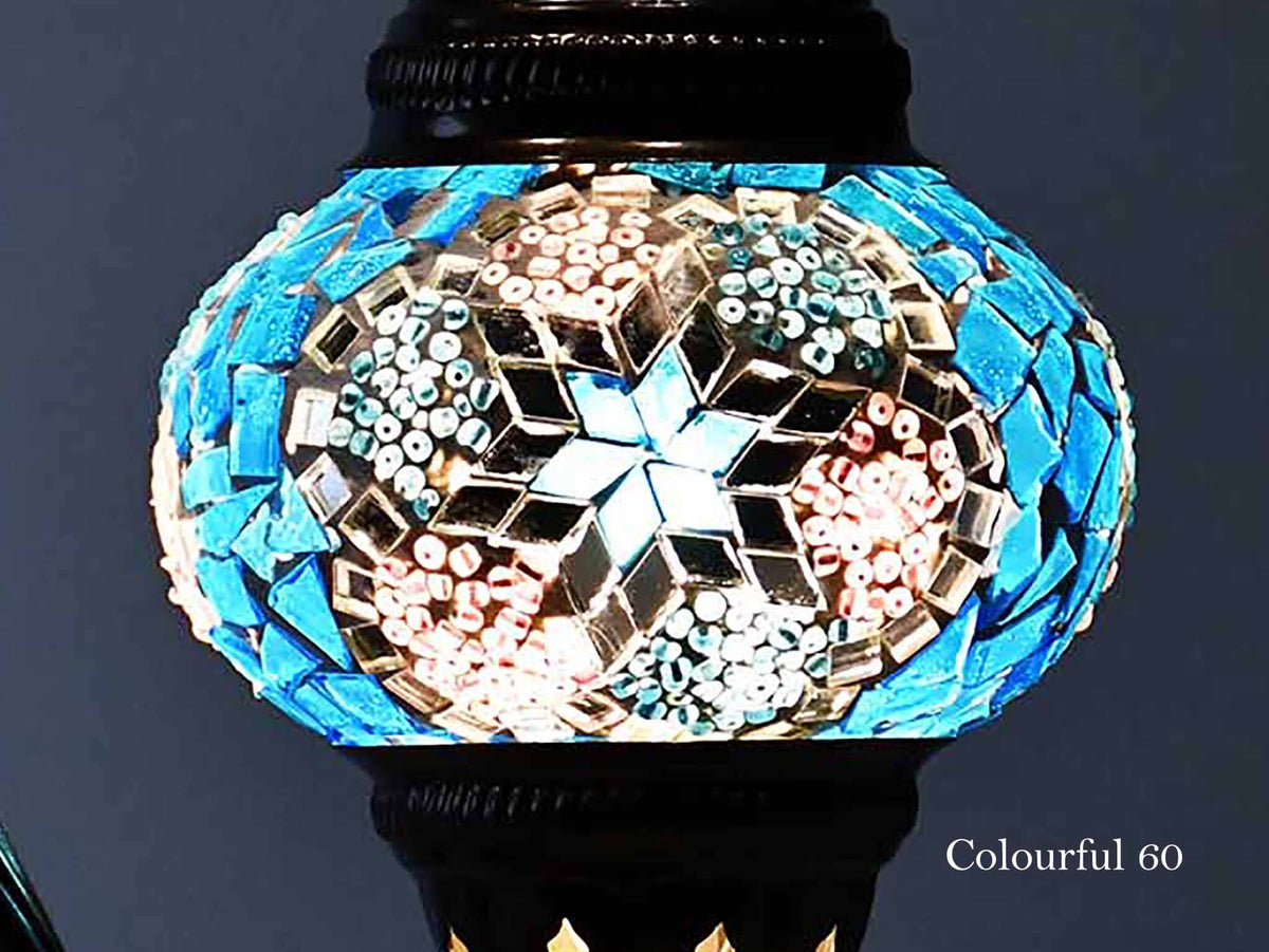 Turkish Mosaic Glass Shade Patterns and Colours Lighting Sydney Grand Bazaar Colourful 60 