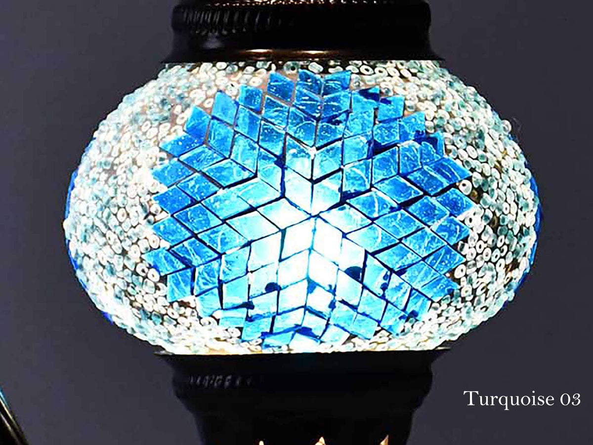 Turkish Mosaic Glass Shade Patterns and Colours Lighting Sydney Grand Bazaar Turquoise 03 