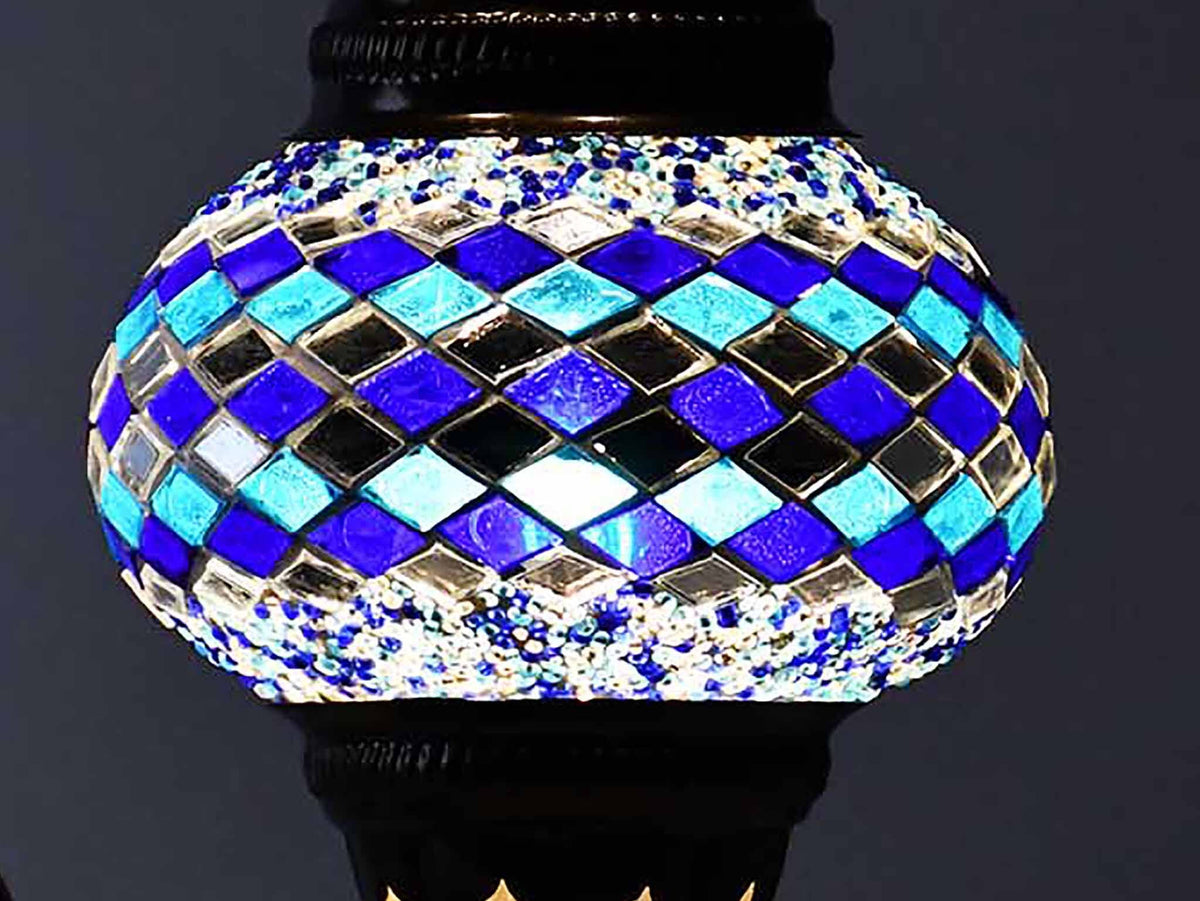 Turkish Mosaic Glass Shade Patterns and Colours Lighting Sydney Grand Bazaar Blue 13 