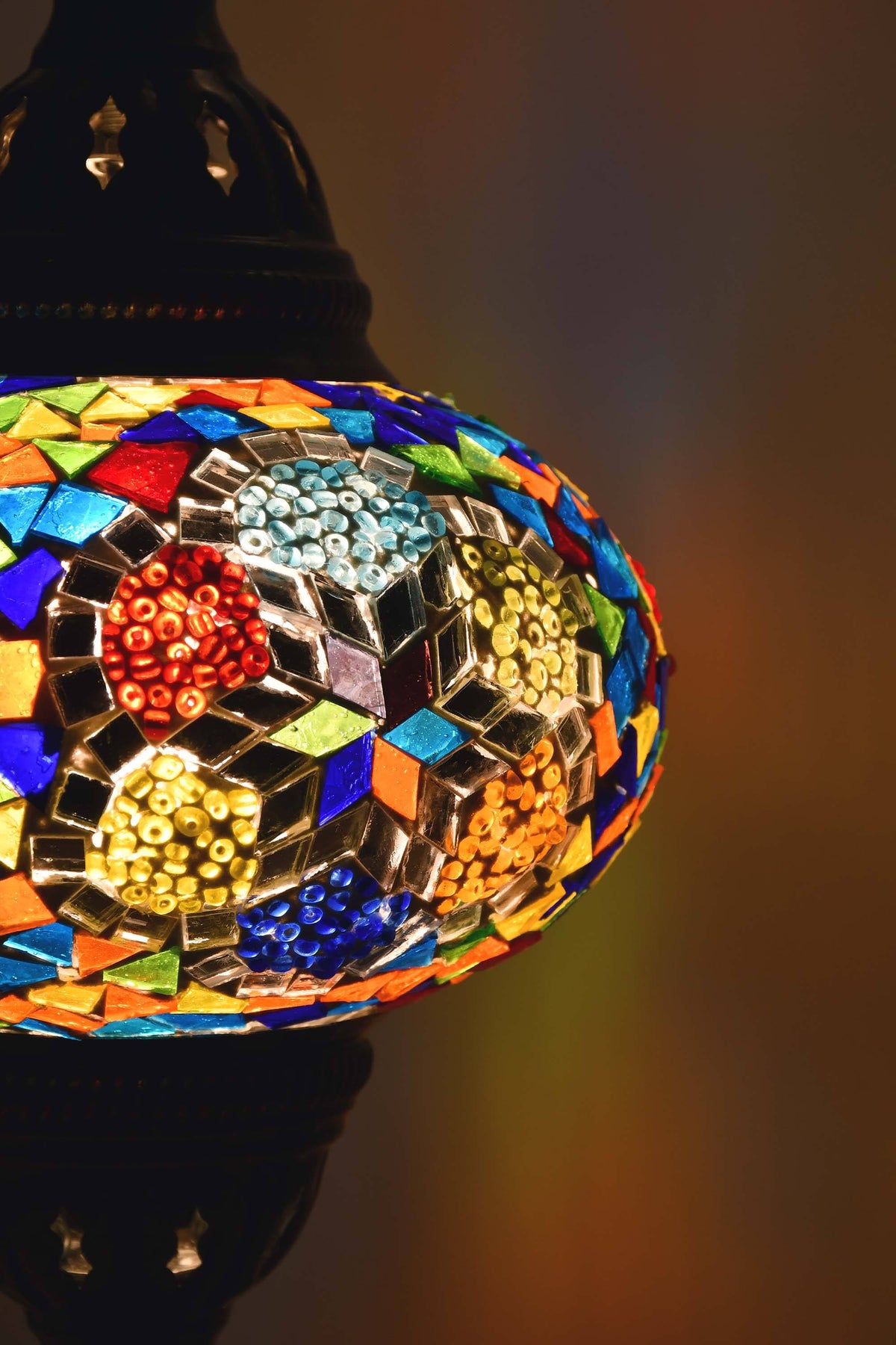 Turkish Mosaic Standing Table Lamp Multicoloured Flower Star Lighting Sydney Grand Bazaar 