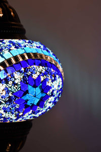 Turkish Mosaic Table Lamp Blue Aqua Round Star Lighting Sydney Grand Bazaar 