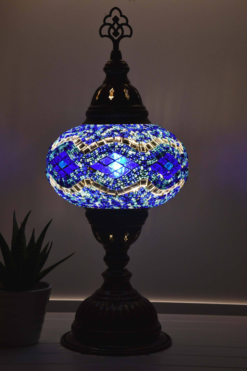 Turkish Mosaic Table Lamp Blue Kilim Lighting Sydney Grand Bazaar 