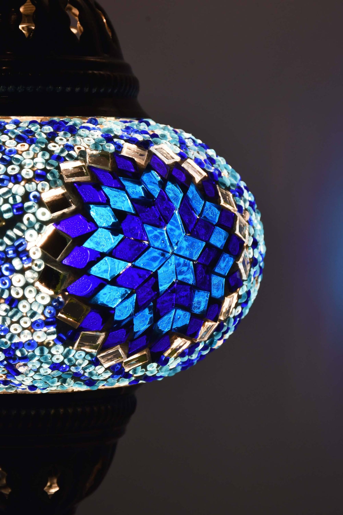 Turkish Mosaic Table Lamp Blue Star Beads Lighting Sydney Grand Bazaar 