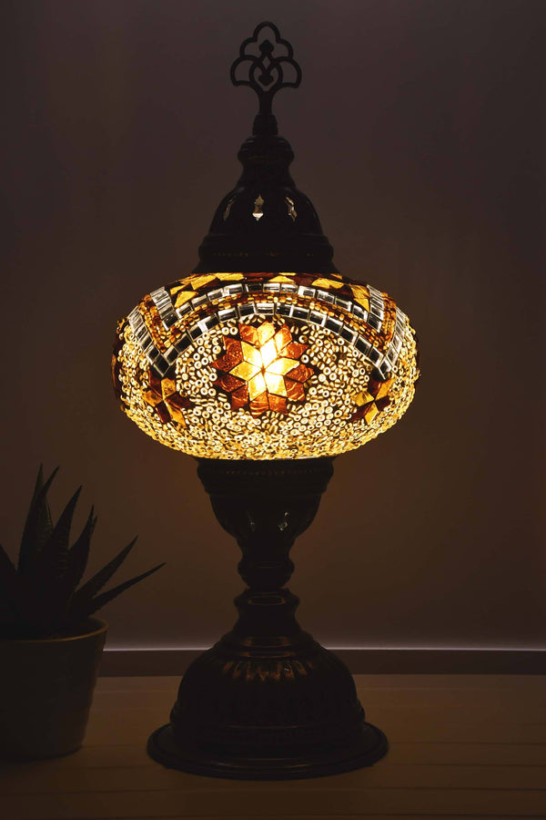 Turkish Mosaic Table Lamp Brown Exclusive Star Lighting Sydney Grand Bazaar 
