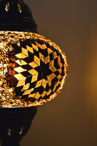 Turkish Mosaic Table Lamp Brown Star Beads Lighting Sydney Grand Bazaar 