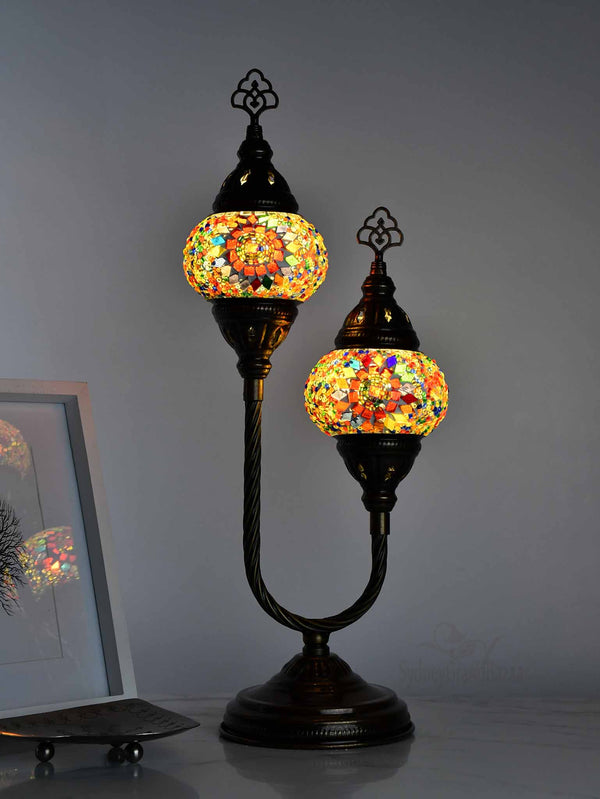 Turkish Mosaic Table Lamp Double X Small Colorful Circle Beads 1 Lighting Sydney Grand Bazaar 