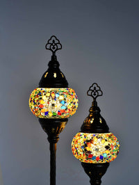 Turkish Mosaic Table Lamp Double X Small Colorful Circle Beads 2 Lighting Sydney Grand Bazaar 