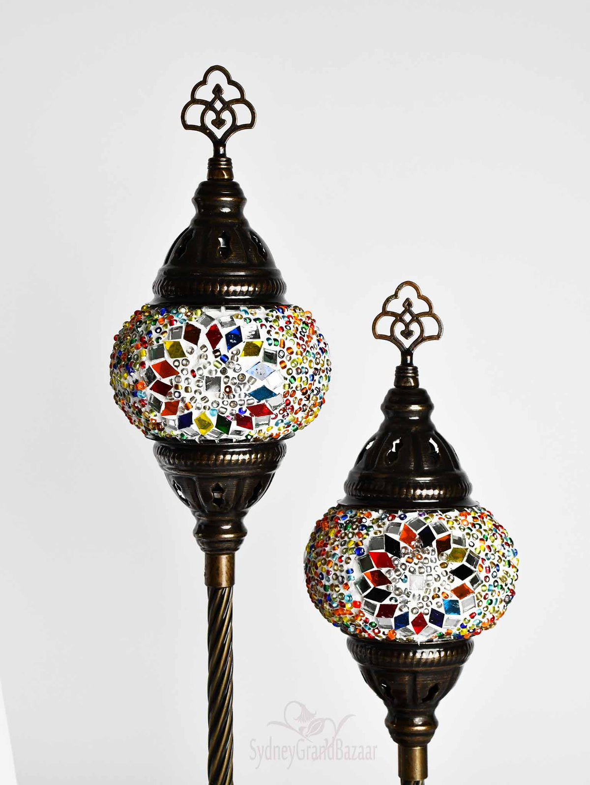 Turkish Mosaic Table Lamp Double X Small Colorful Circle Beads 2 Lighting Sydney Grand Bazaar 