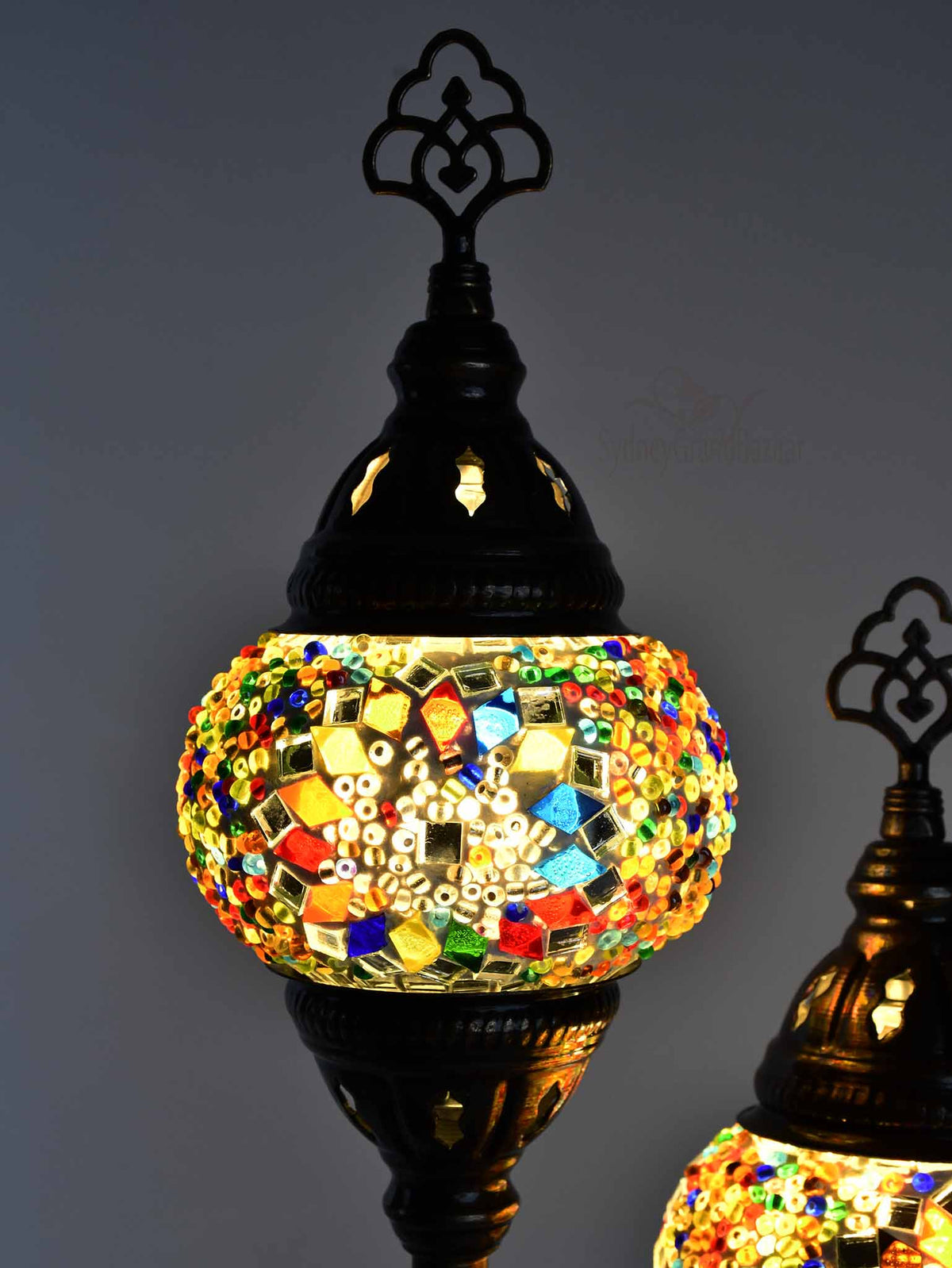 Turkish Mosaic Table Lamp Double X Small Colorful Circle Beads 2 Lighting Sydney Grand Bazaar 