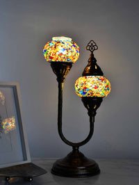 Turkish Mosaic Table Lamp Double X Small Colorful Kilim Lighting Sydney Grand Bazaar 