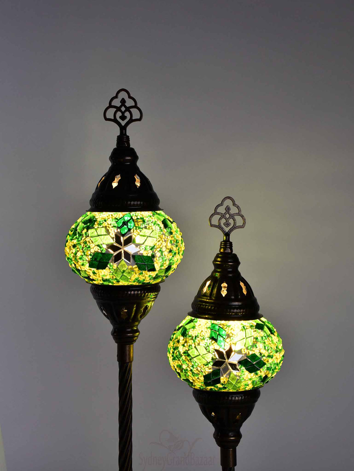 Turkish Mosaic Table Lamp Double X Small Green Lighting Sydney Grand Bazaar 