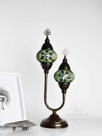 Turkish Mosaic Table Lamp Double X Small Green Lighting Sydney Grand Bazaar 