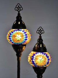 Turkish Mosaic Table Lamp Double X Small Multicolour Blue Orange Lighting Sydney Grand Bazaar 