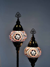 Turkish Mosaic Table Lamp Double X Small Purple Lighting Sydney Grand Bazaar 