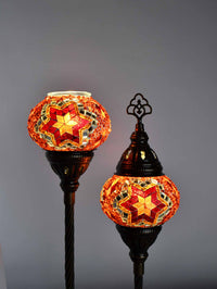 Turkish Mosaic Table Lamp Double X Small Red Orange Lighting Sydney Grand Bazaar 