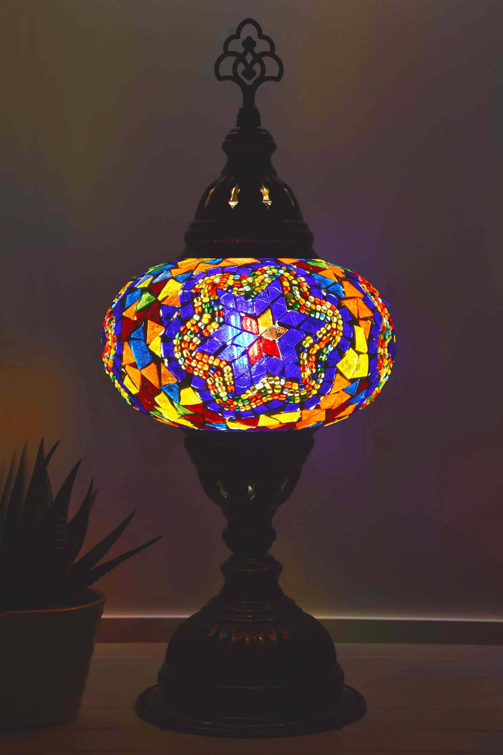 Turkish Mosaic Table Lamp Multicoloured Blue Star Lighting Sydney Grand Bazaar 
