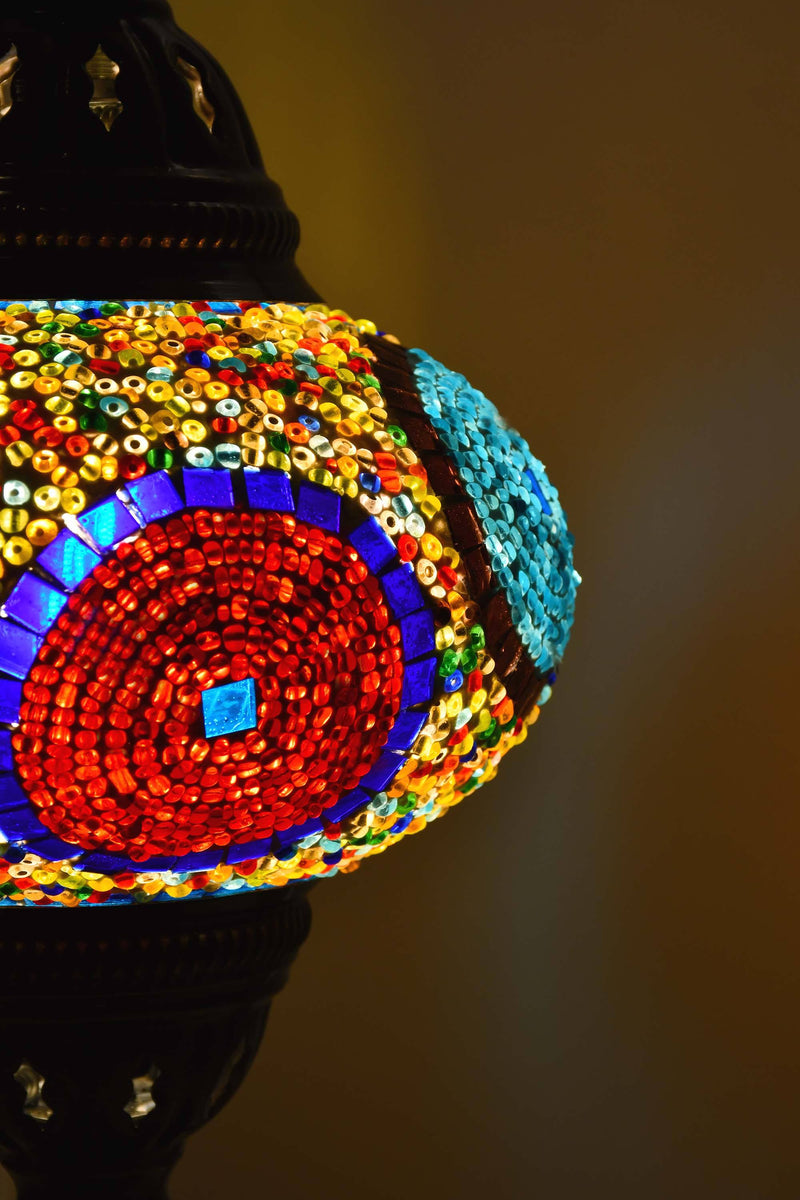 Turkish Mosaic Table Lamp Multicoloured Circle Beads Lighting Sydney Grand Bazaar 