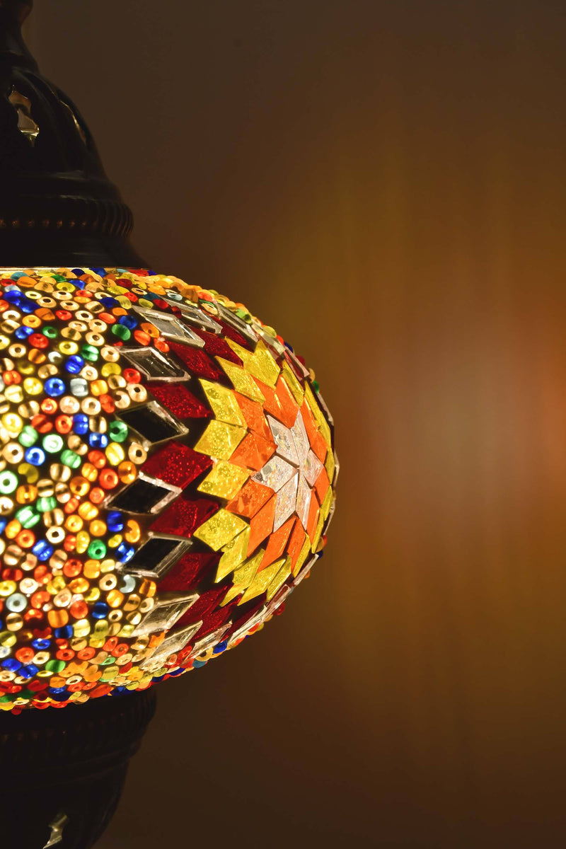 Turkish Mosaic Table Lamp Multicoloured Fancy Star 1 Lighting Sydney Grand Bazaar 