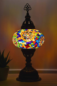 Turkish Mosaic Table Lamp Multicoloured Glass Circle Lighting Sydney Grand Bazaar 