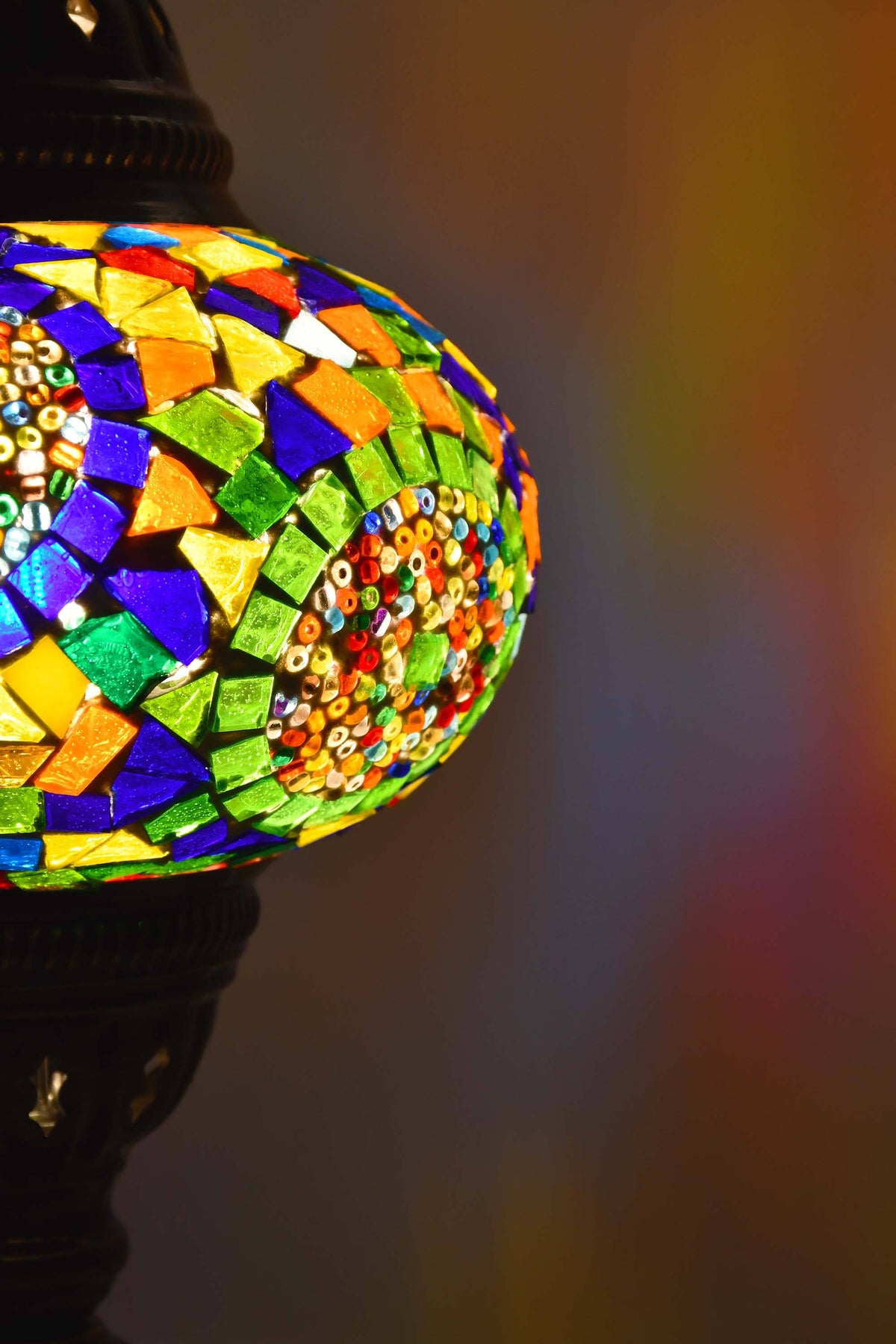 Turkish Mosaic Table Lamp Multicoloured Glass Circle Lighting Sydney Grand Bazaar 