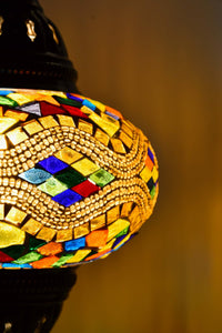 Turkish Mosaic Table Lamp Multicoloured Gold Kilim Lighting Sydney Grand Bazaar 