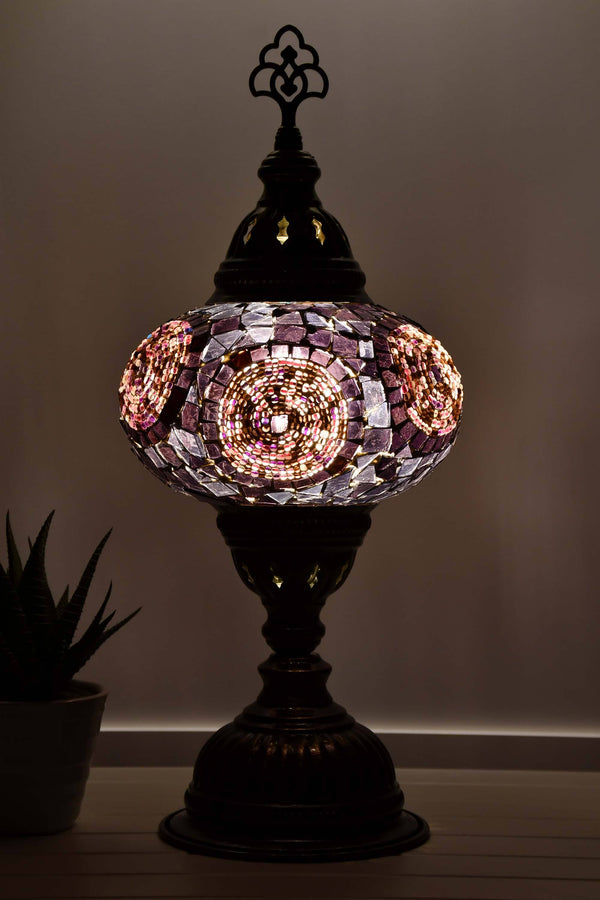 Turkish Mosaic Table Lamp Purple Circle Lighting Sydney Grand Bazaar 