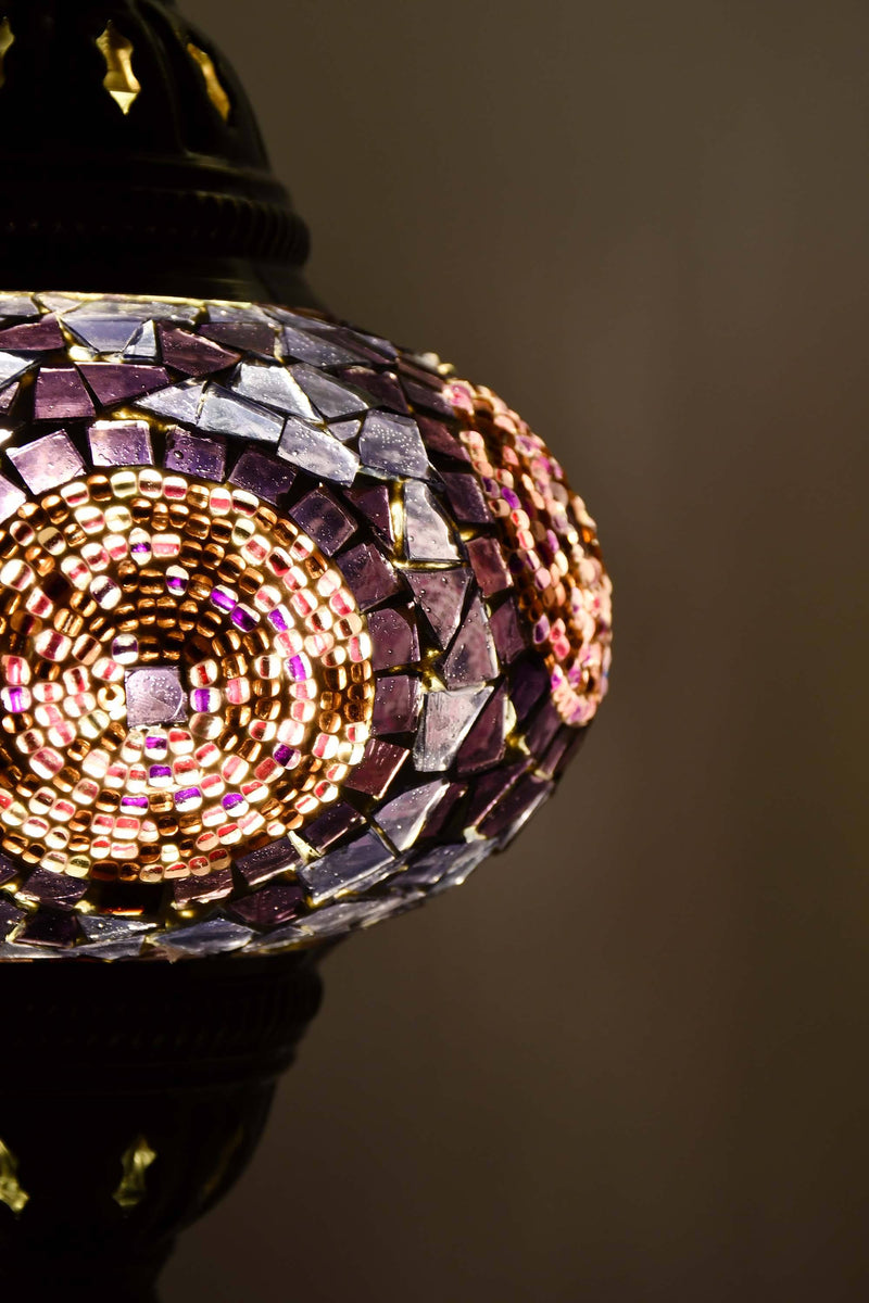 Turkish Mosaic Table Lamp Purple Circle Lighting Sydney Grand Bazaar 