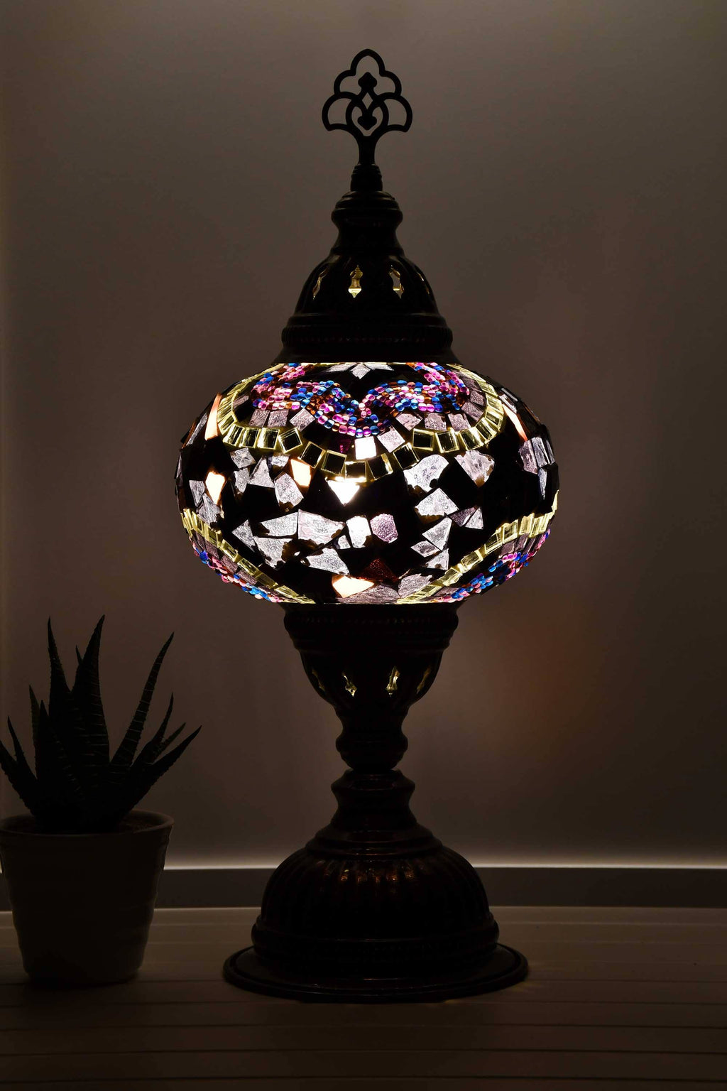 Turkish Mosaic Table Lamp Purple New Star Lighting Sydney Grand Bazaar 