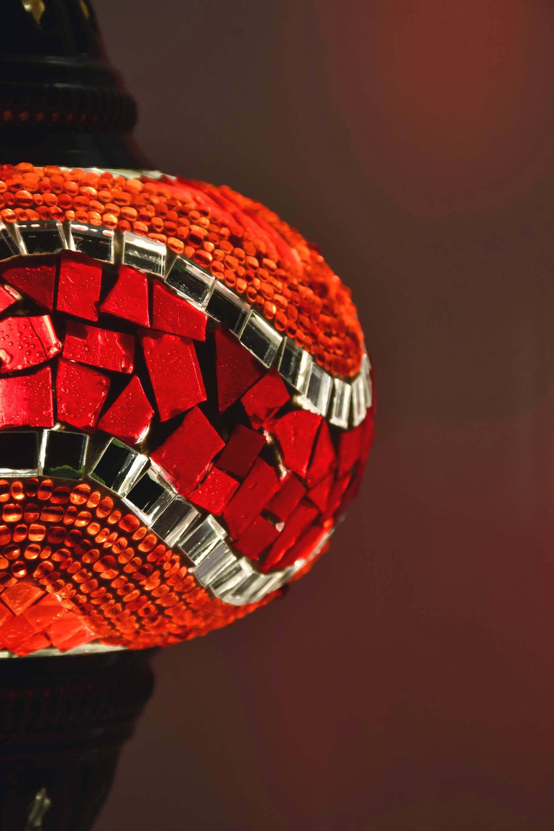 Turkish Mosaic Table Lamp Red Ziczac Lighting Sydney Grand Bazaar 