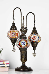 Turkish Mosaic Table Lamp Triple Medium Colourful Star Mixed Lighting Sydney Grand Bazaar 