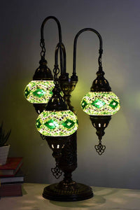 Turkish Mosaic Table Lamp Triple Medium Green Kilim Lighting Sydney Grand Bazaar 