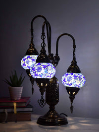 Turkish Mosaic Table Lamp Triple X Small Blue Star Lighting Sydney Grand Bazaar 