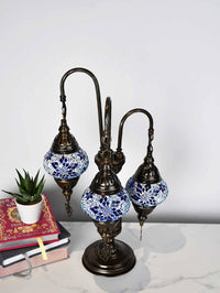 Turkish Mosaic Table Lamp Triple X Small Blue Star Lighting Sydney Grand Bazaar 