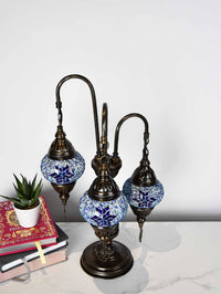 Turkish Mosaic Table Lamp Triple X Small Blue Star Beads Lighting Sydney Grand Bazaar 