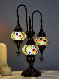 Turkish Mosaic Table Lamp Triple X Small Colorful Flower Design Lighting Sydney Grand Bazaar 