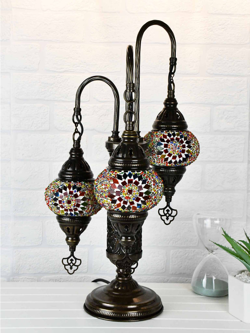 Turkish Mosaic Table Lamp Triple X Small Colourful Circle Beads Lighting Sydney Grand Bazaar 