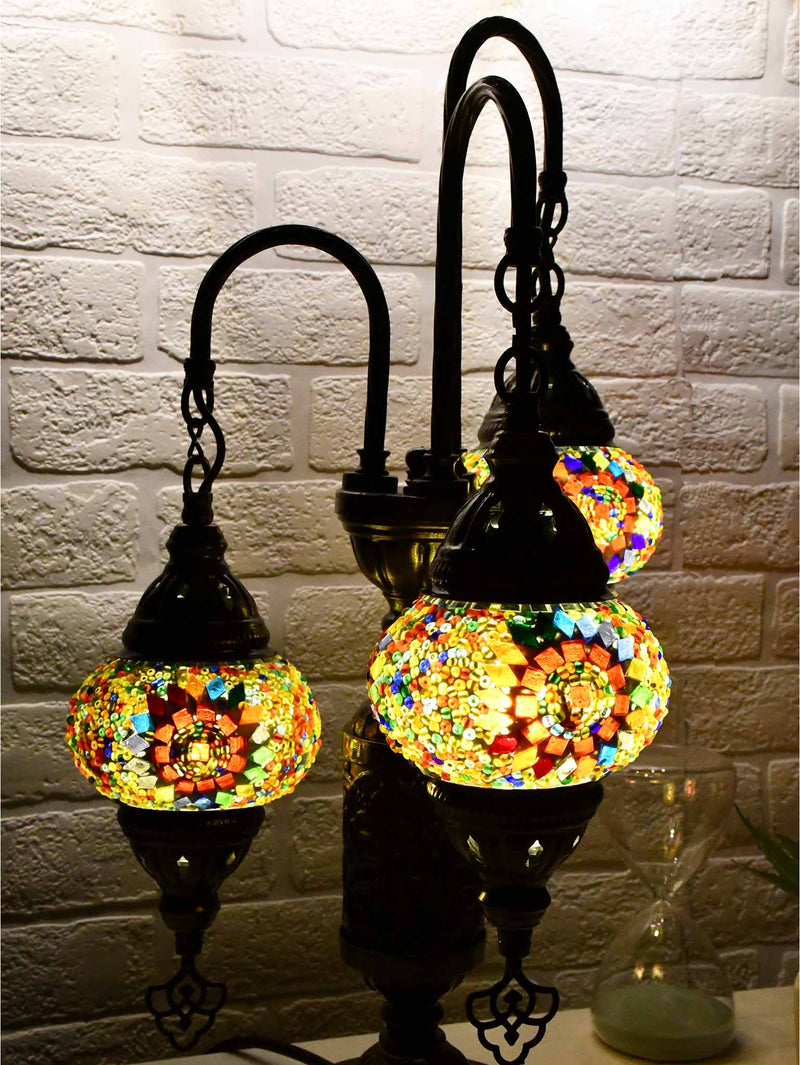 Turkish Mosaic Table Lamp Triple X Small Colourful Circle Beads Lighting Sydney Grand Bazaar 