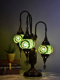 Turkish Mosaic Table Lamp Triple X Small Green Lighting Sydney Grand Bazaar 