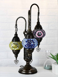 Turkish Mosaic Table Lamp Triple X Small Mixed Design 1 Lighting Sydney Grand Bazaar 