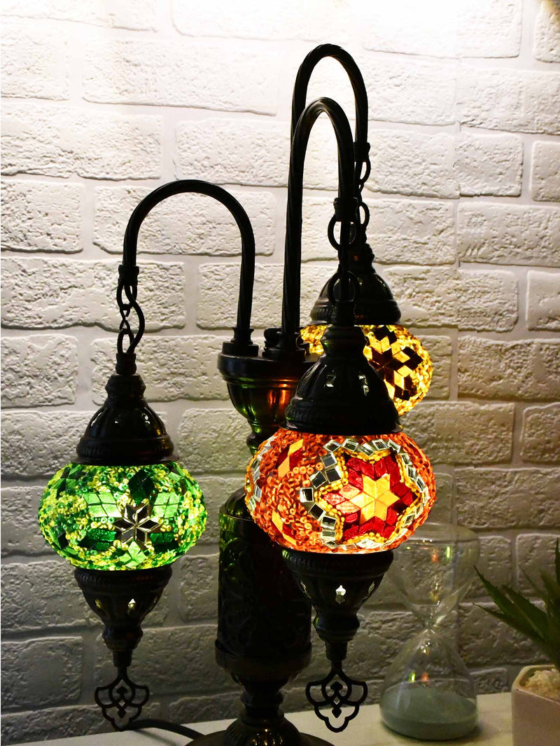 Turkish Mosaic Table Lamp Triple X Small Mixed Design 2 Lighting Sydney Grand Bazaar 