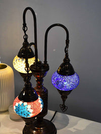 Turkish Mosaic Table Lamp Triple X Small Mixed Design 3 Lighting Sydney Grand Bazaar 
