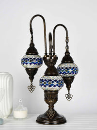 Turkish Mosaic Table Lamp Triple X Small Multicolour Blue Yellow Lighting Sydney Grand Bazaar 