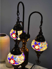 Turkish Mosaic Table Lamp Triple X Small Multicolour Red Blue Design Lighting Sydney Grand Bazaar 