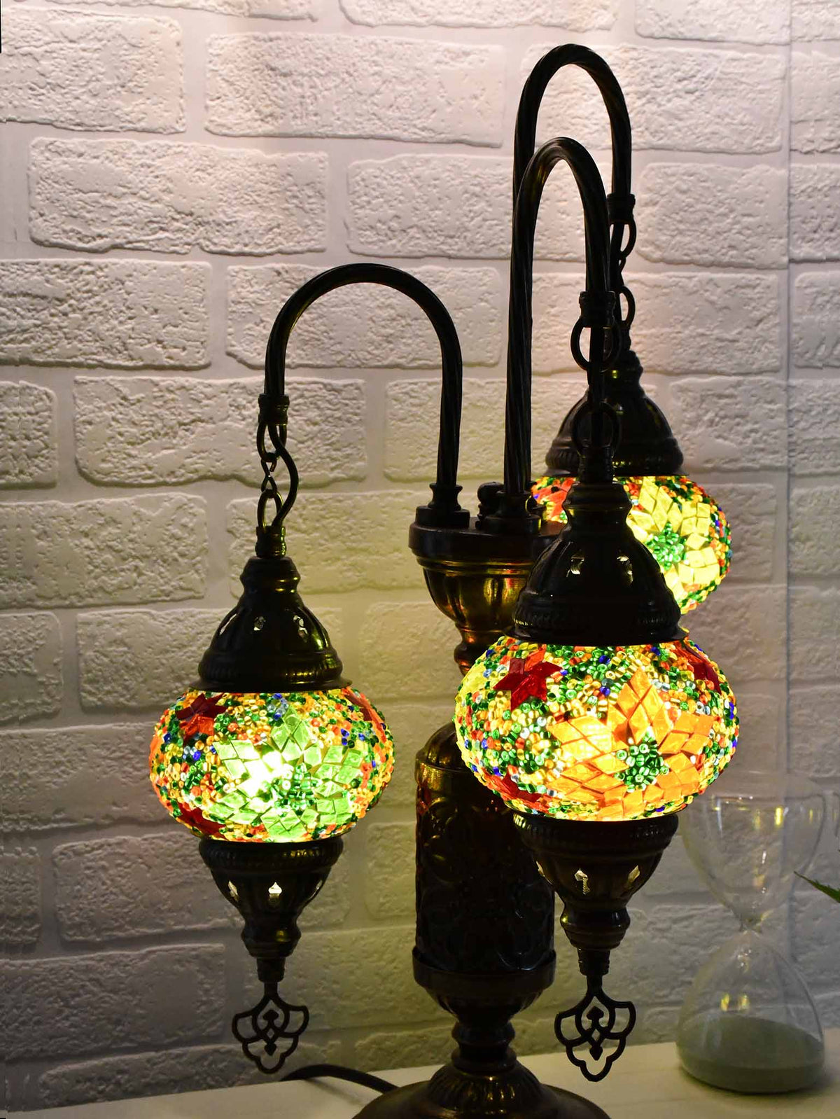 Turkish Mosaic Table Lamp Triple X Small Multicolour Star Beads Lighting Sydney Grand Bazaar 