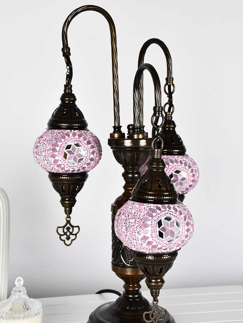 Turkish Mosaic Table Lamp Triple X Small Pink Lighting Sydney Grand Bazaar 