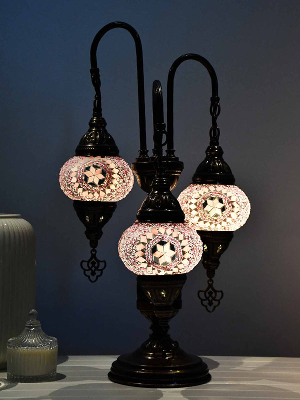 Turkish Mosaic Table Lamp Triple X Small Pink Lighting Sydney Grand Bazaar 