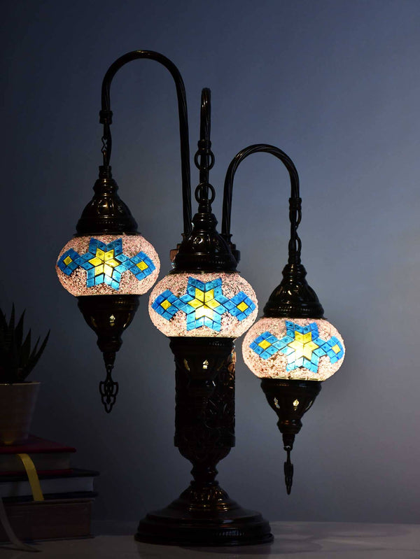 Turkish Mosaic Table Lamp Triple X Small Pink Turquoise Lighting Sydney Grand Bazaar 