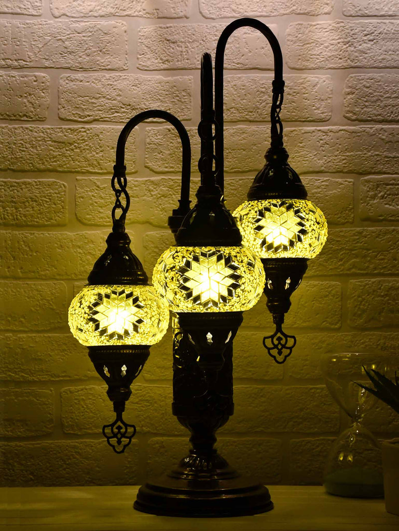 Turkish Mosaic Table Lamp Triple X Small Yellow Lighting Sydney Grand Bazaar 