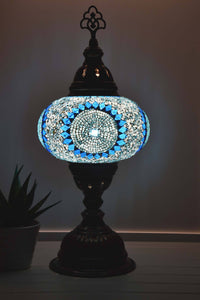 Turkish Mosaic Table Lamp Turquoise Circle Lighting Sydney Grand Bazaar 